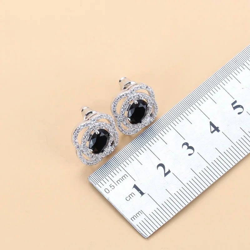 Женский костюм Модные Ювелирные наборы серебряный цвет натуральный черный