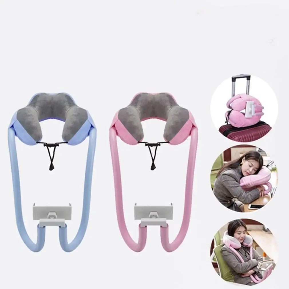 

2-in-1 U-shaped Pillow Lazy Stand Tablet Stand And Phone Gooseneck Memory Foam Nap Pillow Reading Stand