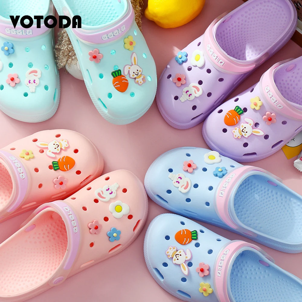 

Women Beach Slippers Rainbow Garden Shoes Non-Slip Breathable Sandals Fashion Girls Woman Slides Summer Hollow Hole Flip Flops