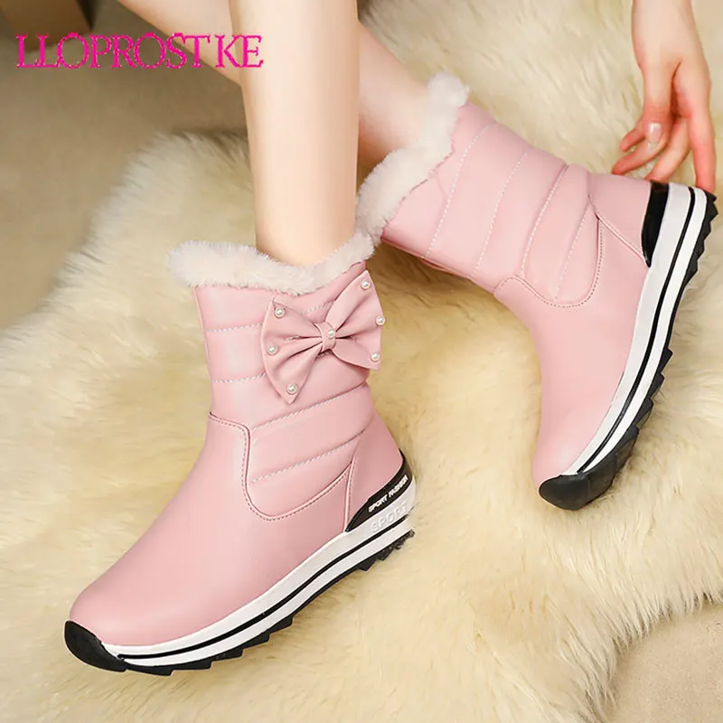 

Женские зимние ботинки Lloprost ke, теплые зимние ботинки на толстом меху, женские ботинки, женская модная повседневная обувь, зимние ботинки Botas