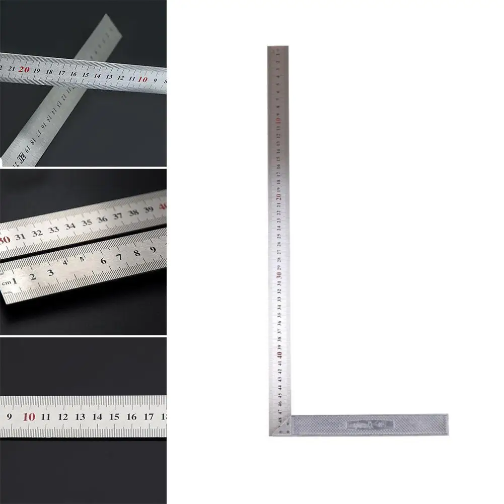 

Square Ruler Aluminum Alloy Right Angle 90 Degree Turning Ruler Woodworking Measurement Tool Steel Turning Ruler 50cm