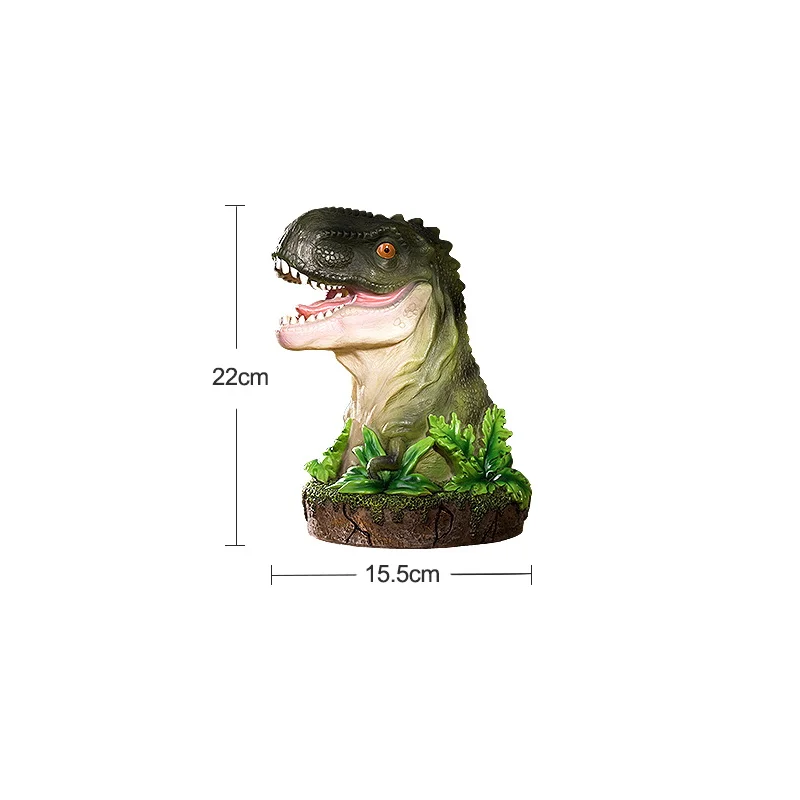 

Dinosaur piggy bank resin children's toy coin storage box large capacity animal head decoration save money gift box best gift