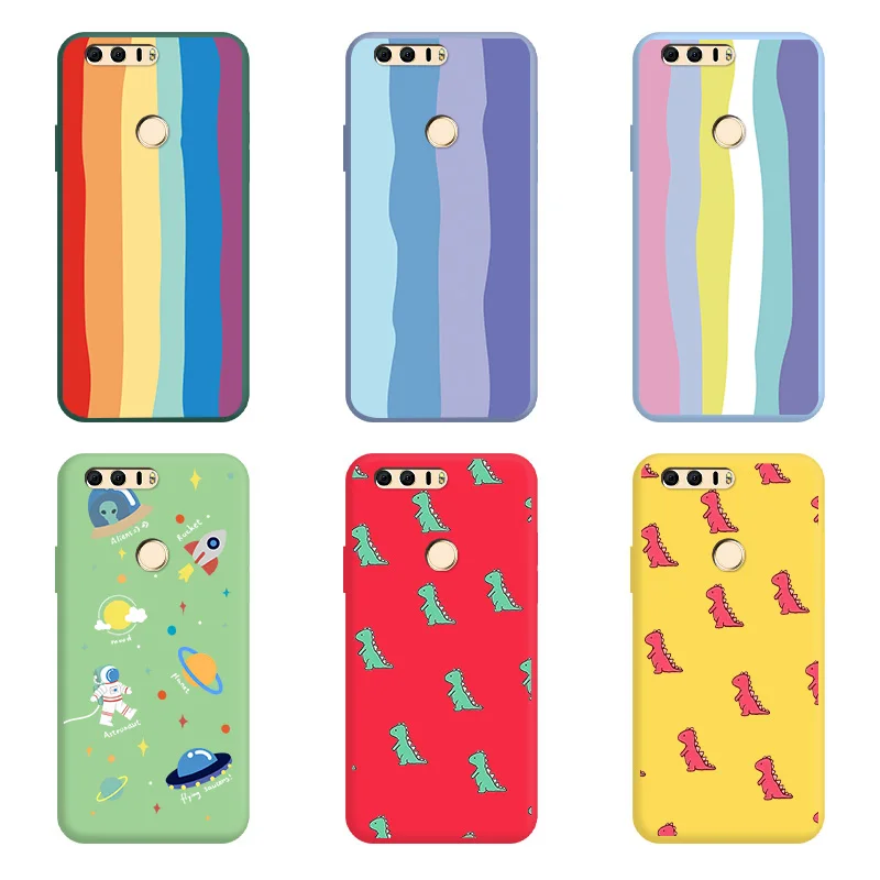 

For Huawei Honor 8 8A 8C 8S 8X Max 8Lite Case Cartoon Pattern Silicone Painted Shockproof Phone Protection Cover