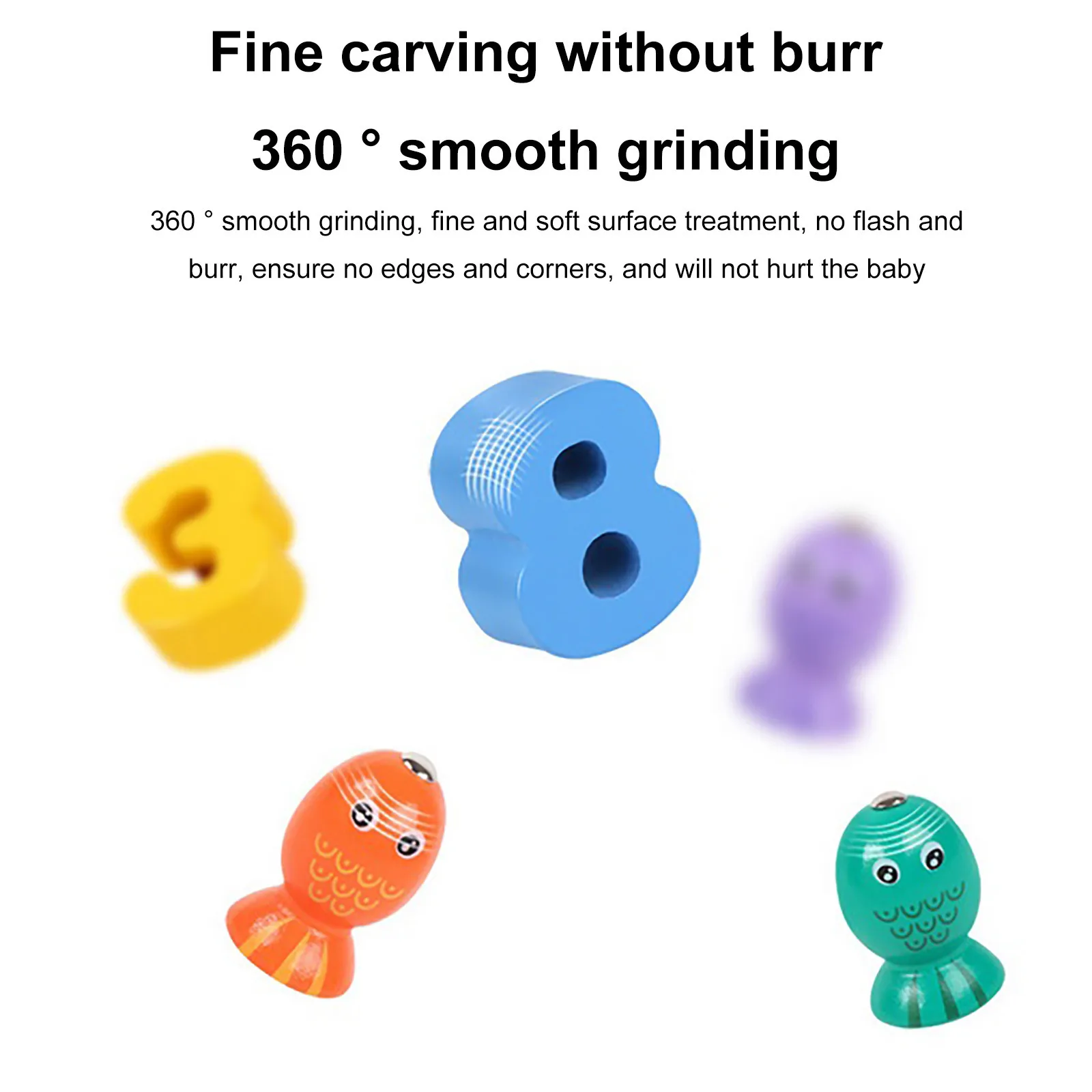 

Montessori Toys Wooden Magnetic Fishing Games Color Classification Shape Educational Toys Training Clip Ball Fishing Bead