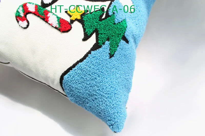 

Cotton Embroidered Panda Square Pillow Cushion Cover Winter Christmas Snowman Throw Pillow Covers Sofa Home Decoration 45X45cm