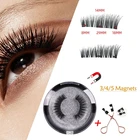 Магнитные ресницы с 345 магнитами, Многоразовые 3D норковые Накладные ресницы ручной работы, магнитные пинцеты