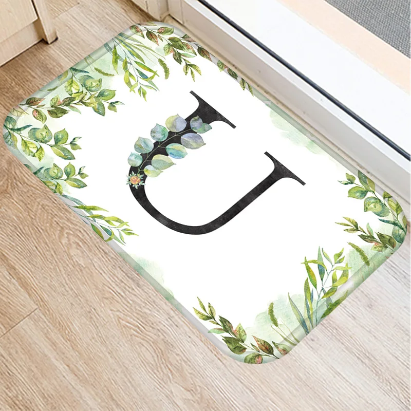 Ковриков Коврик для прихожей листья с буквенным принтом простая классическая