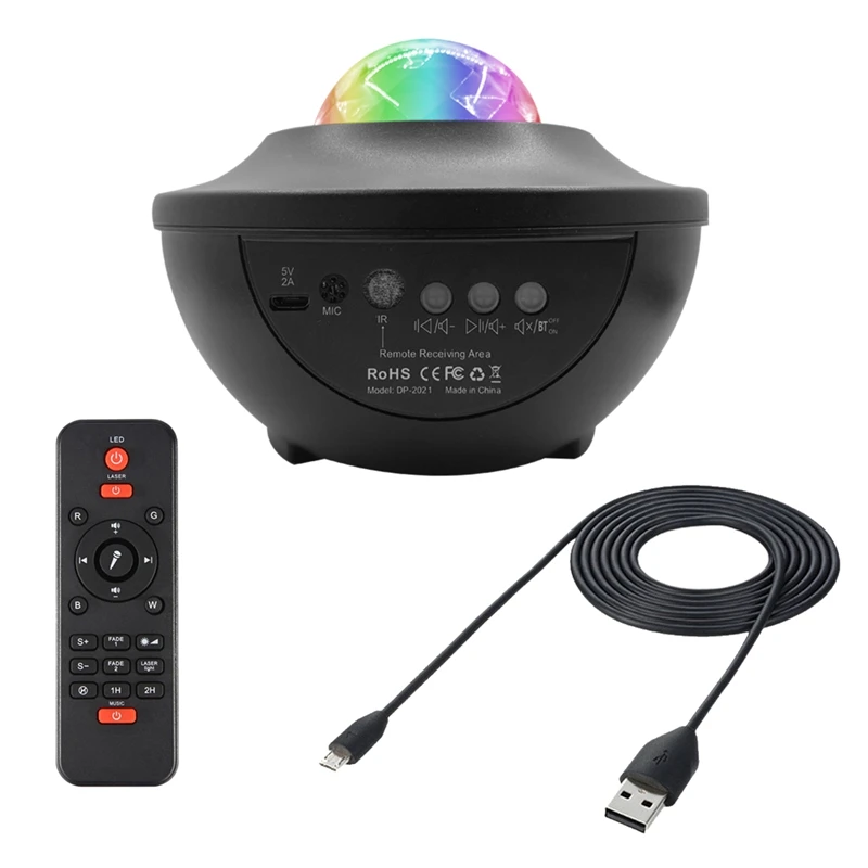 

HOT LED Nebula Projector,Rotating Ocean Wave Starry Sky Night Light Projector With Bluetooth Speaker For Bedroom Deco