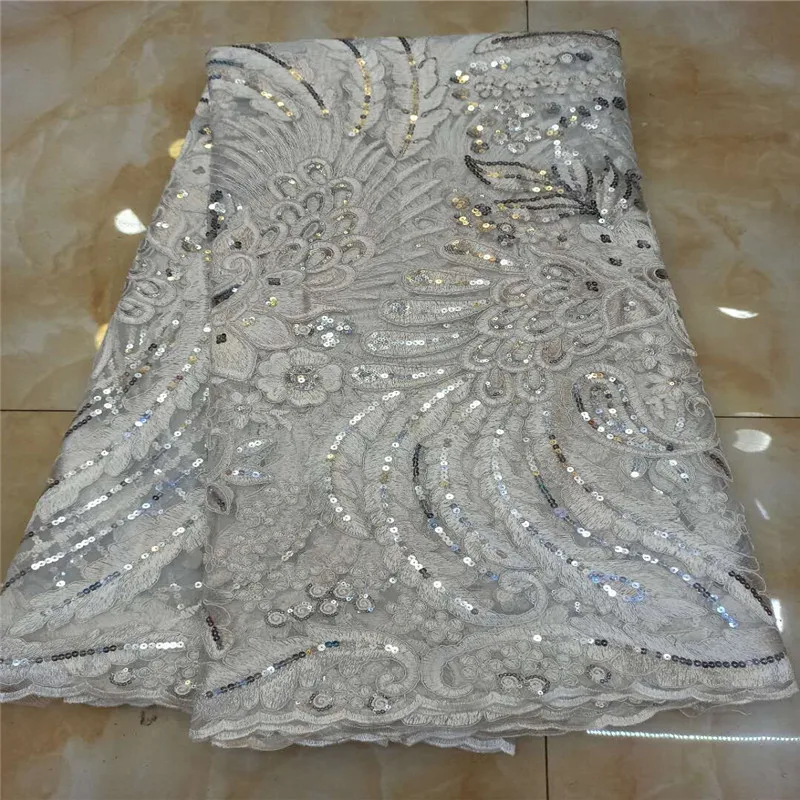 Новый дизайн высокое качество африканская фиолетовая ткань вышитая органза