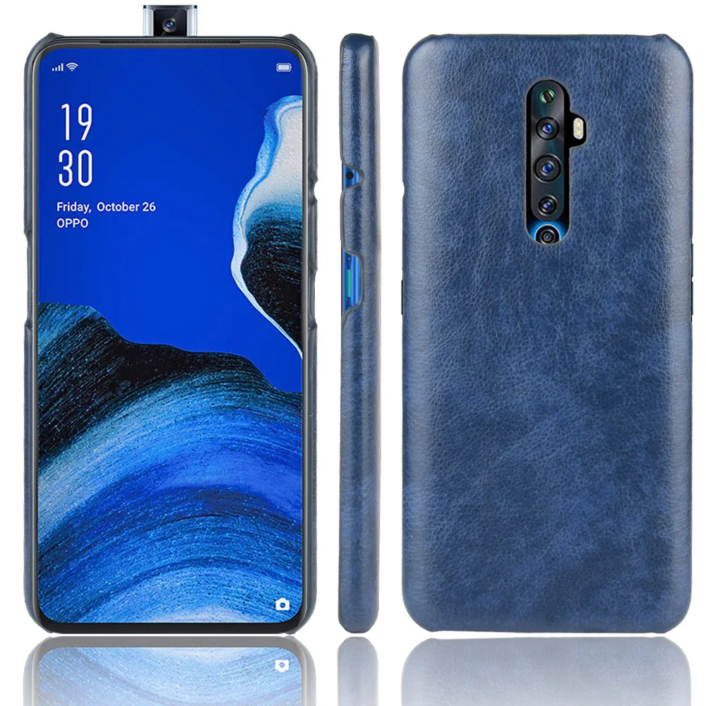 Oppo Reno2 Z чехол OPPO Reno 2Z CPH1945 ретро из искусственной кожи Кожа с рисунком Litchi твердая