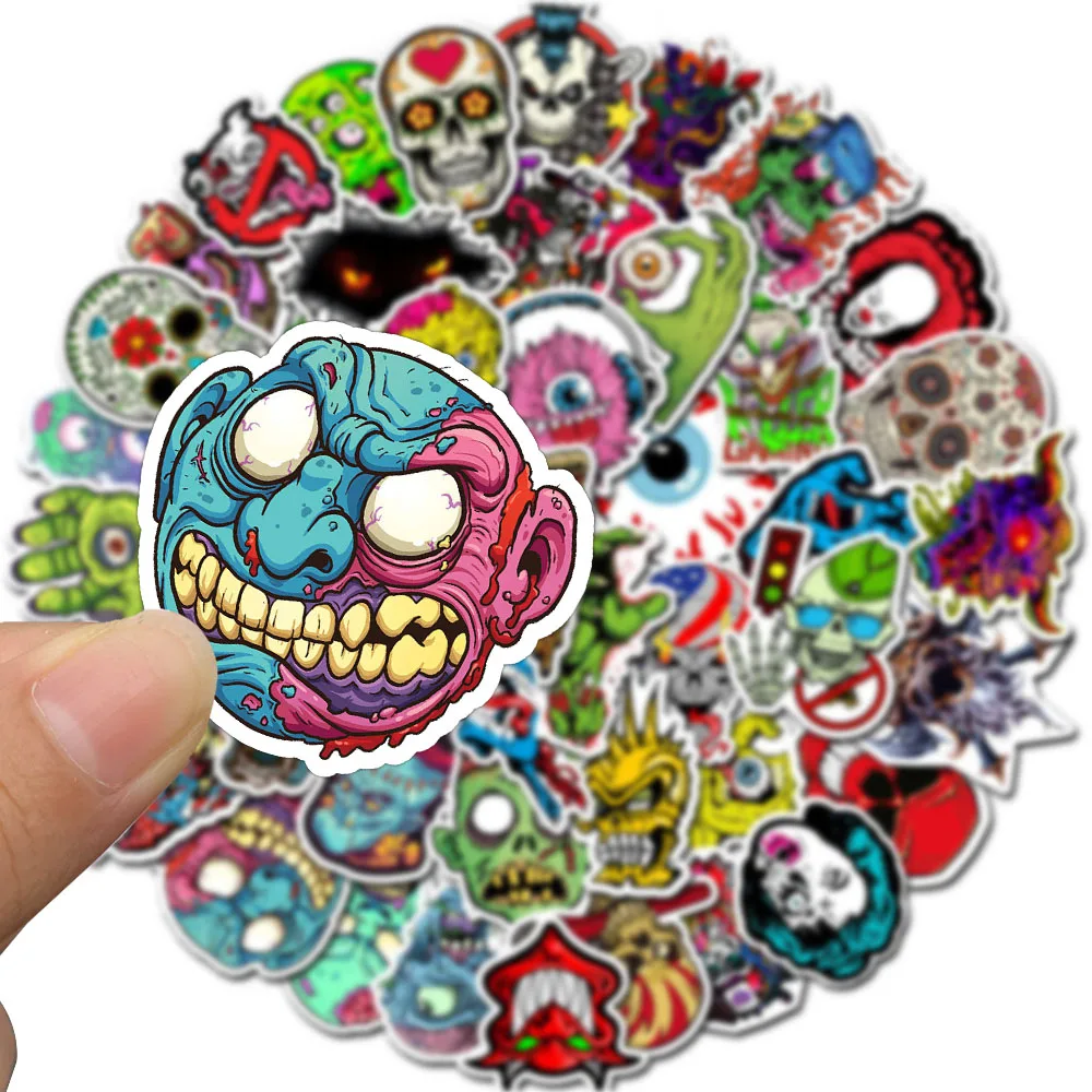 50 шт. водонепроницаемые наклейки в виде черепа для ноутбука скейтборда багажа