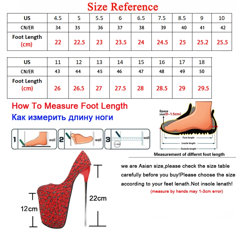

Plus Size48 Platform Heels Metal Stiletto Heel 19/22cm Lace and Satin Women's Shoes Pumps Party Nightclub Fetish High Heels 2021