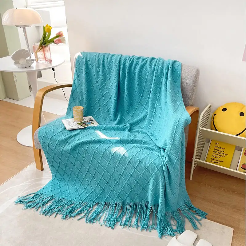 

Bonenjoy Blanket For Bed Queen Size Blue Color Plaid For Double Bed Blanket King Size Blankets For Sofa