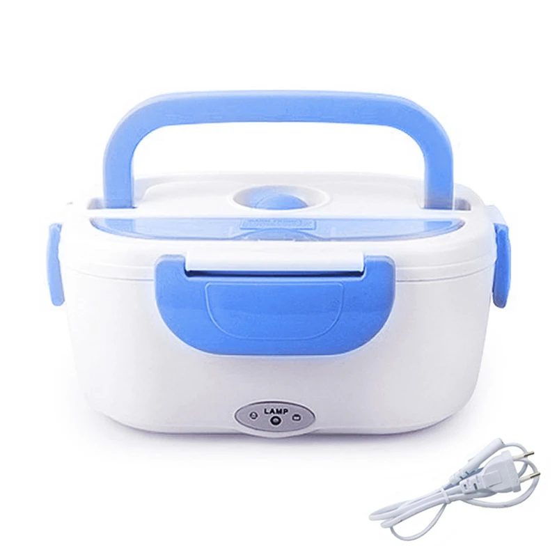 TENBROMAN 220v Portable Electric Heating Lunch Box Food Storage Warmer Made By PP Removable Food Container For Home - Цвет: blue
