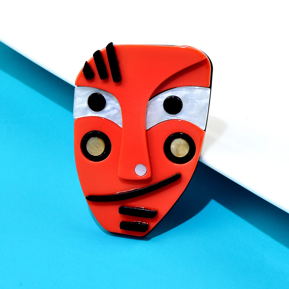 CINDY XIANG Creative Japanese Anime Pins Acrylic Acetate Human Face Brooch Cute Abstract Cartoon Brooches Jewelry Gift Friends | Украшения