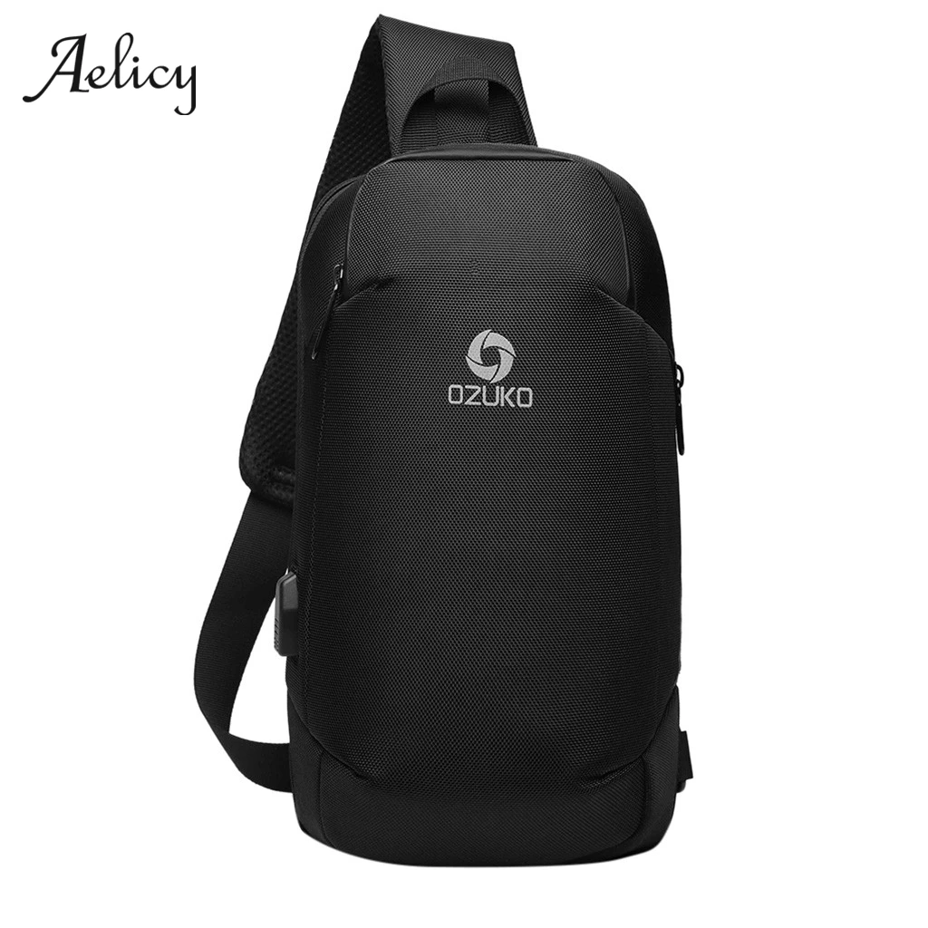 Aelicy многофункциональные сумки через плечо Мужская нагрудная сумка с usb-зарядкой