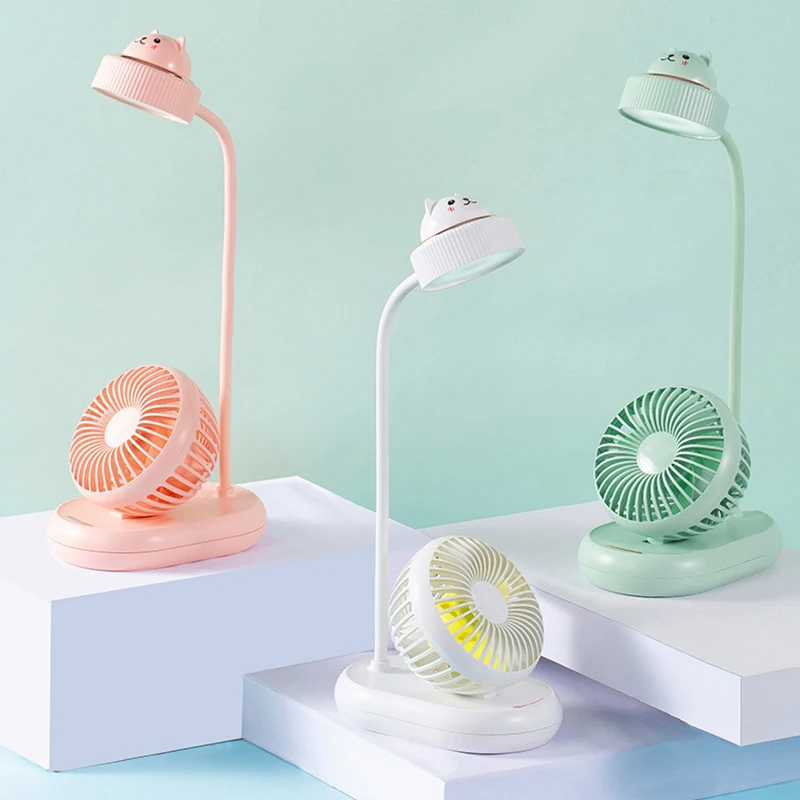 

New Fan Desk Lamp Bedroom Office Desktop USB Charging Fan Light Summer Student Dormitory Lamp Eye Protection Learning Led Night