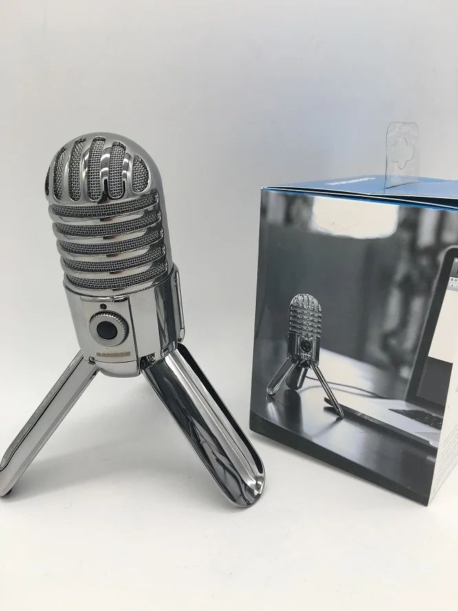 Samson Meteor Mic Studio recording конденсаторный микрофон Складная Задняя ножка с usb-кабелем сумка для переноски компьютера - Цвет: silver in retail box