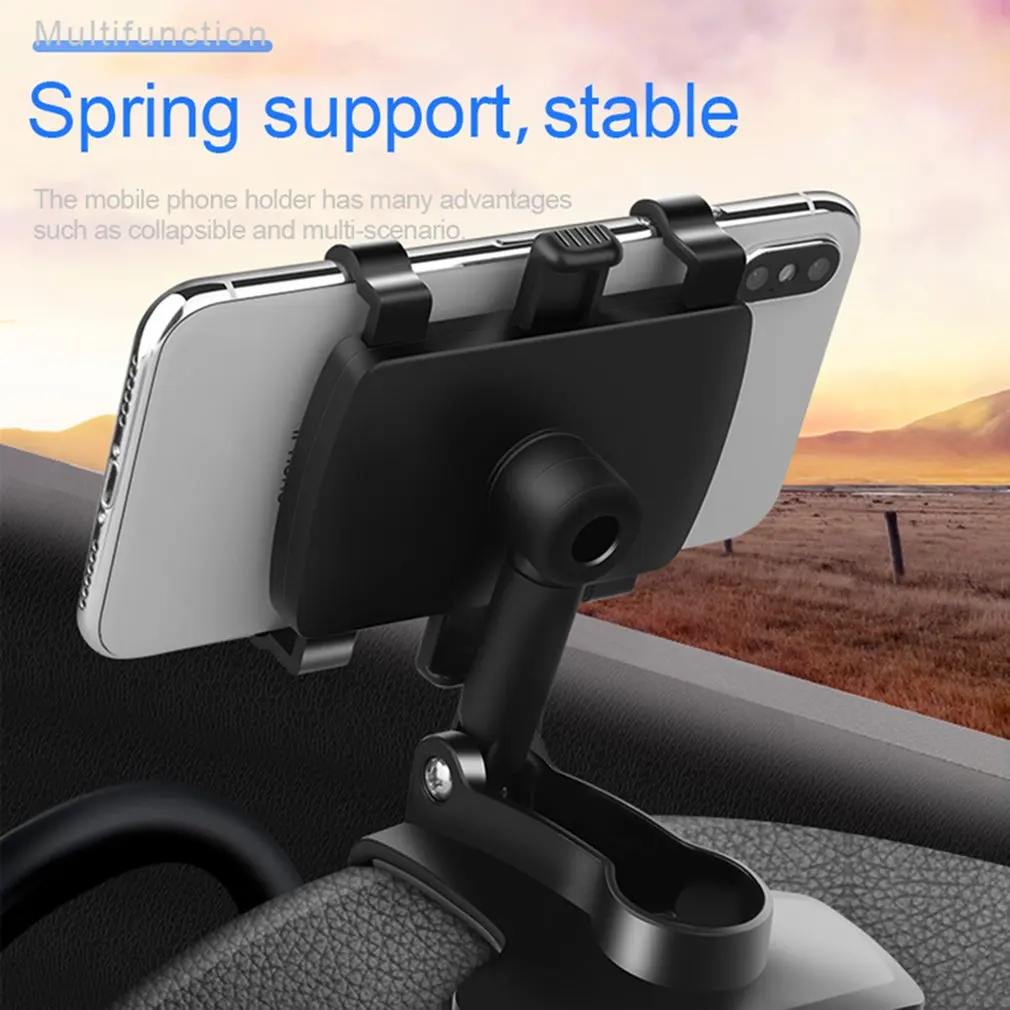 

360-Degree Rotation Multi-function Car Phone Holder Sun Visor Dashboard Rearview Mirror Navigation Bracket