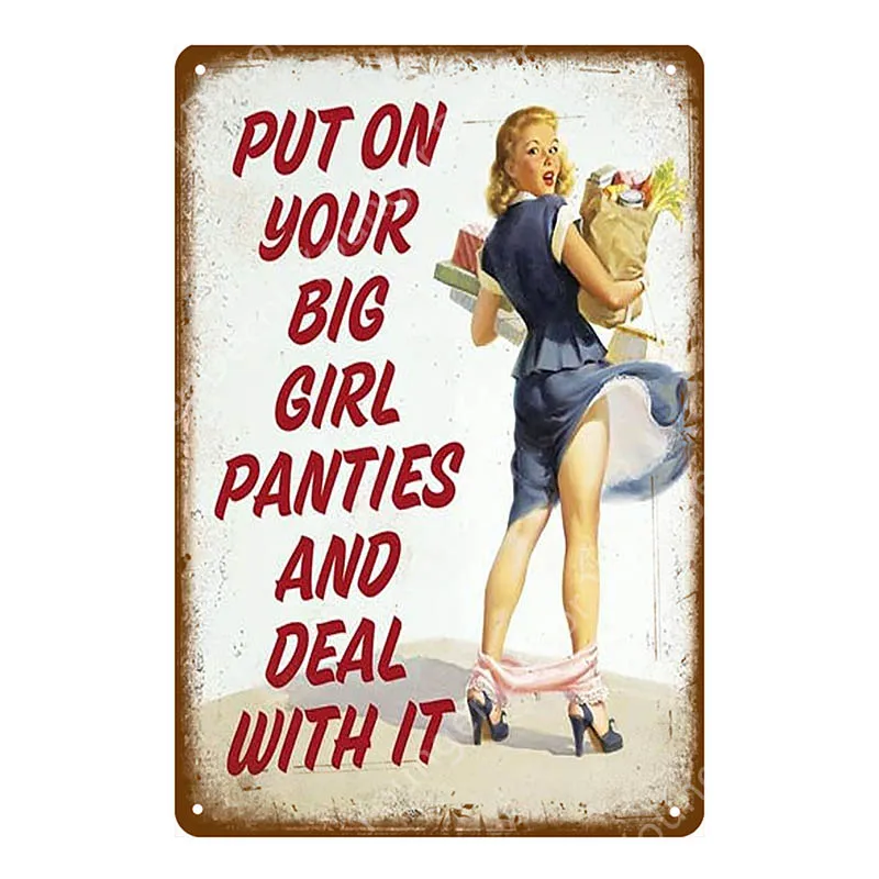 YD3096EI Американский плакат Pin Up Girl забавная леди жестяная вывеска настенная декоративная табличка для бара кафе бара вечерние Клубные винтажные металлические картины YI-078 - Цвет: YD3096EI
