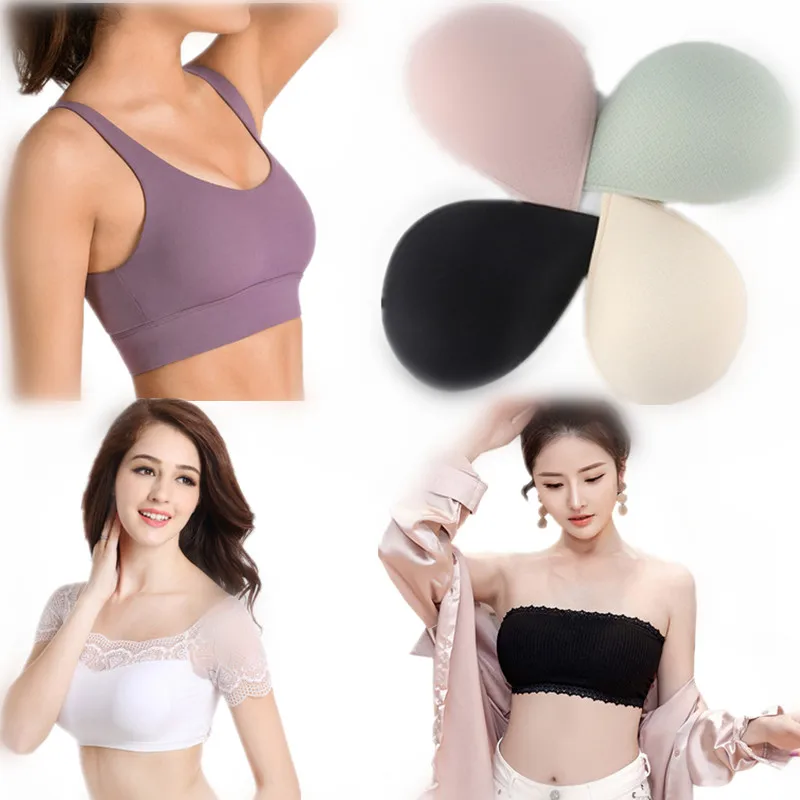 

New Sponge Breast Pad Women Latex Bra Insert Thickened Sports Bra Replacement Beauty Back Pad Lined Cup Silicone Bra Insert
