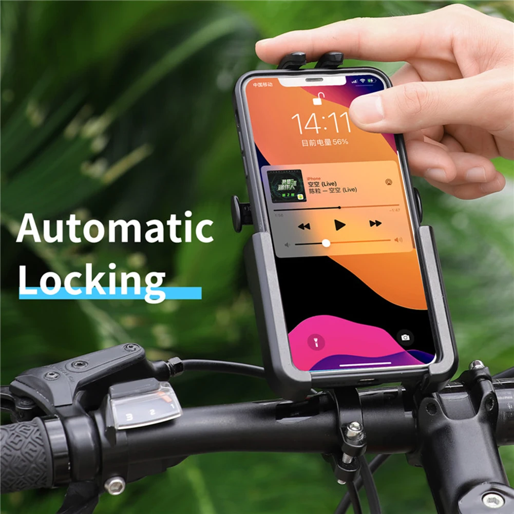 

Bicycle Mobile Phone Holder Rack Aluminum Alloy 360-Degree Rotation Adjustable Scooter Motorcycle Bike Phone Navigation Stand