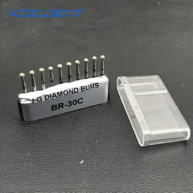BR-30C 10pcs Dental Diamond Burs Drill Dia-burs Polishing Smoothing Whitening Product For High Speed Handpiece Medium FG 1.6M - Цвет: BR-30C