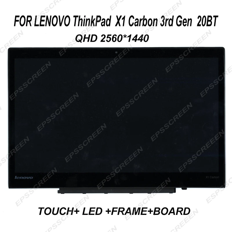 Новый QHD 14 0 для lenovo thinkpad X1 Carbon 3rd Gen 20BT экран ноутбука Сенсорная панель дигитайзер