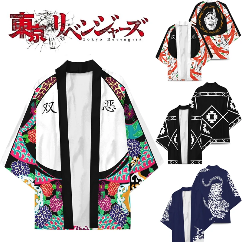 

2022 Hot Anime Tokyo Revengers 3D Printed Cardigan Smiley Kawata Nahoya Cosplay Costume Fashion Loose Harajuku Kimono Coat