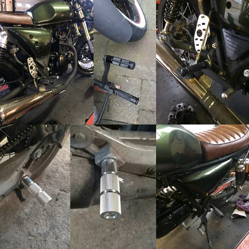 1 пара ЧПУ алюминиевый алюминиевого сплава круглый PedalsRearset подножки подставка