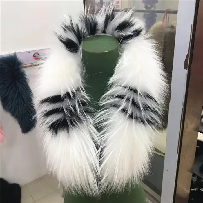 Шарф-накидка мужской зимний из натурального меха енота |