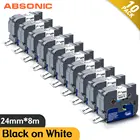 Этикетка с гибким кабелем Absonic 10PK FX251 24 мм, черная на белом для изготовления этикеток FX251 Brother, совместима с лентой принтера Brother