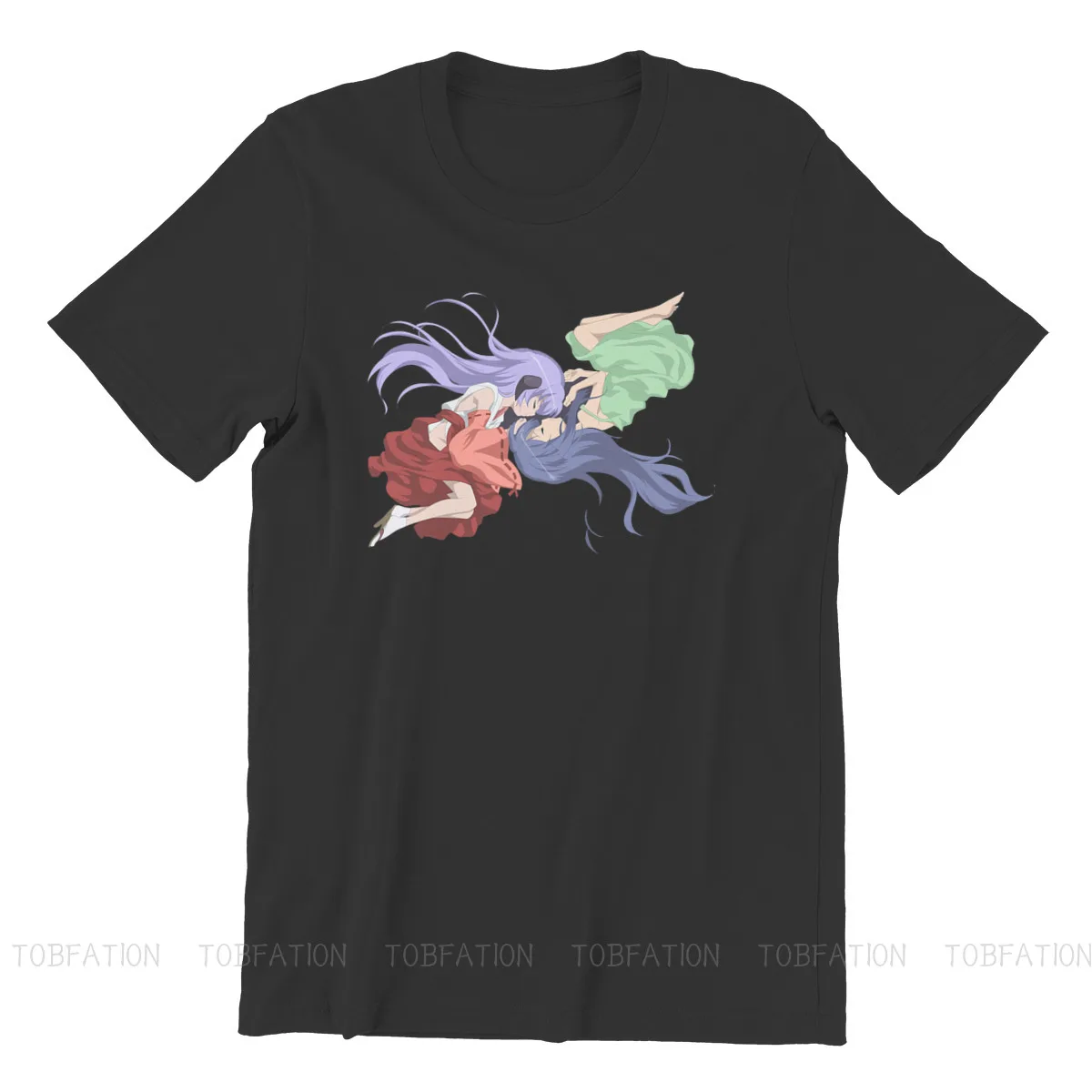 Футболка Hanyuu And Rika Higurashi No Naku Koro Ni винтажная Готическая свободная футболка с