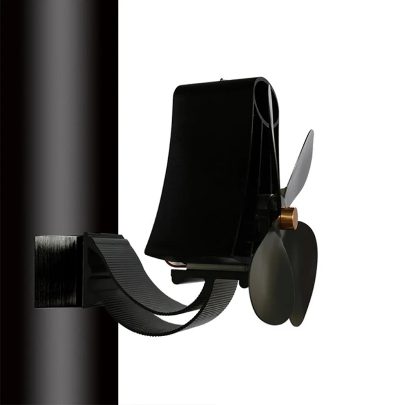 

Wall Mounted Heat Self-Powered Fireplace Stove Fan Quiet With 4 Blades