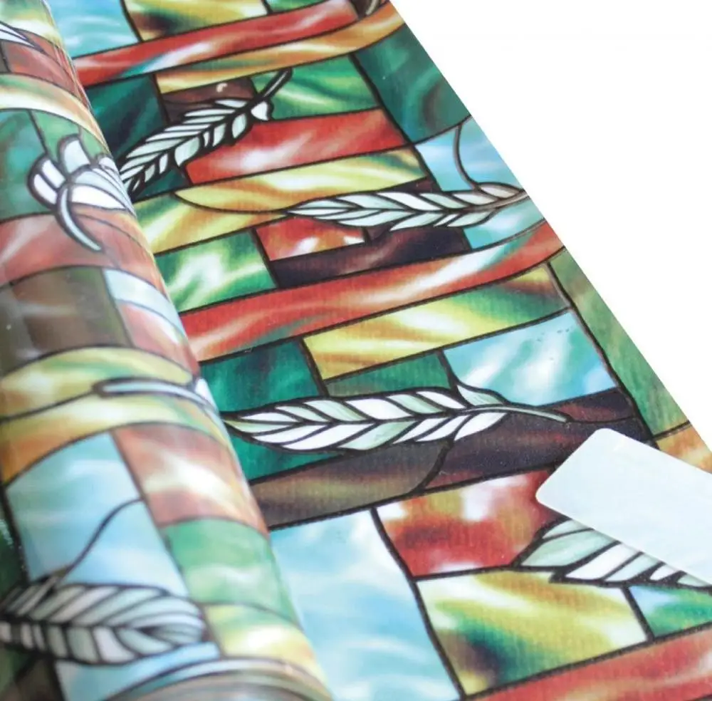 

100cm Length Static Cling Window Film PVC Feather Pattern Privacy Protection Opaque Water-Proof Home Decorative Glass Sticker