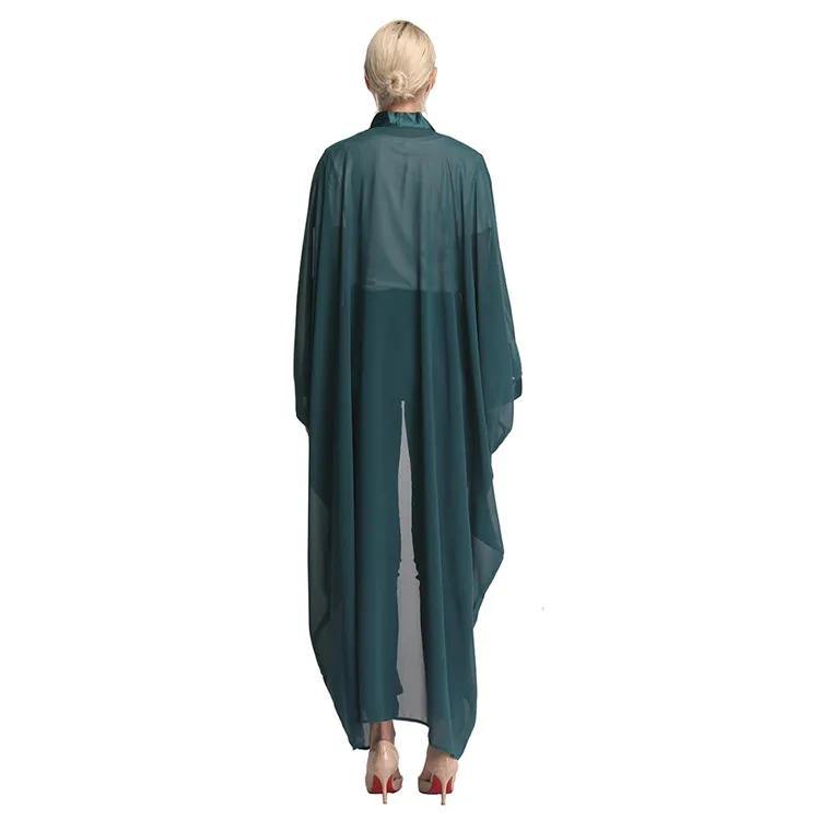 Женское платье Кафтан Abaya длинное с длинным рукавом и летучая мышь для