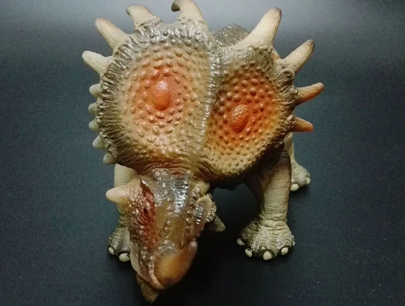 Оригинальные Динозавры юрского периода Indominus rex Spinosaurus raptor модель трицератопса коллекционные вещи Детские обучающие игрушки для детей подарок - Цвет: Styracosaurus brown