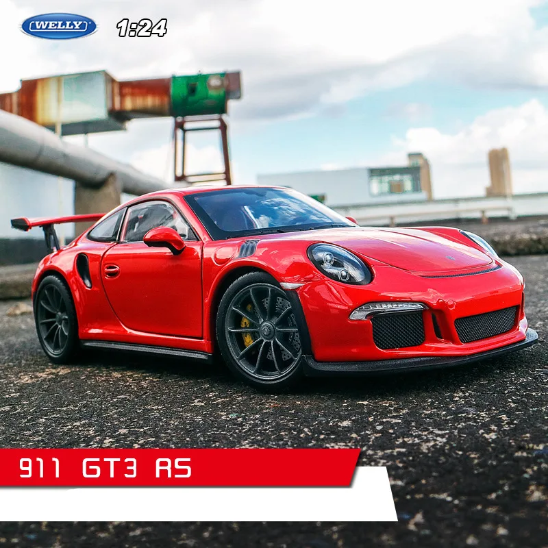 911 GT3 RS Welly 1:24 Porsche 918 модель автомобиля из сплава Модель автомобиля украшение автомобиля коллекция Подарочная игрушка Литье под давлением модель игрушка для мальчиков - Цвет: 911 GT3 RS