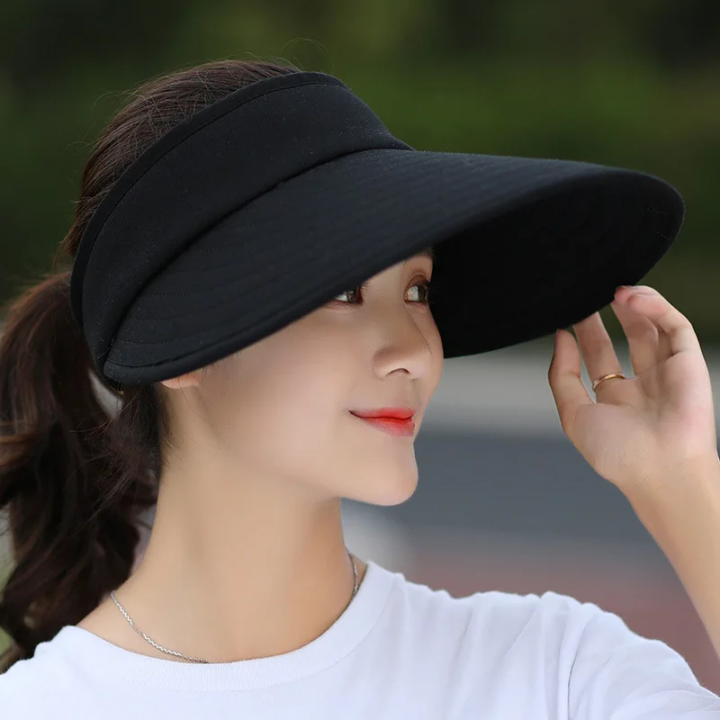 

1Pc Women Summer Sun Visor Wide-brimmed Hat Beach Hat Adjustable UV Protection Female Cap Beach Hat Summer Women