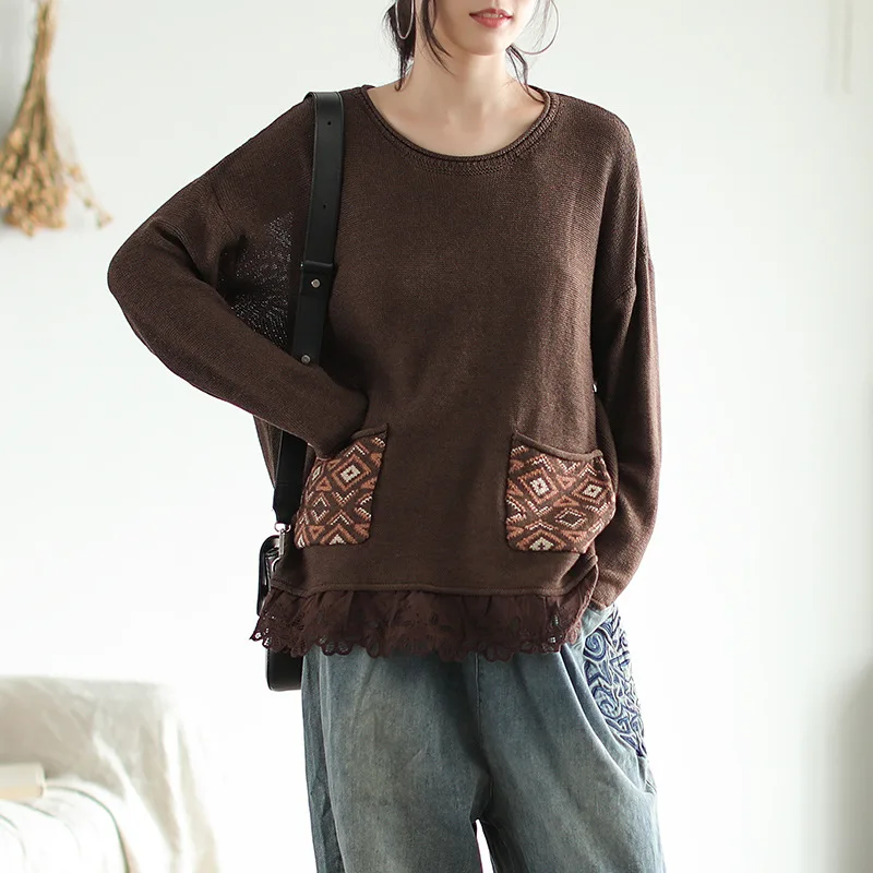 Осенний свитер Женский вязаный модный Свободный пуловер новинка 2019 женские топы