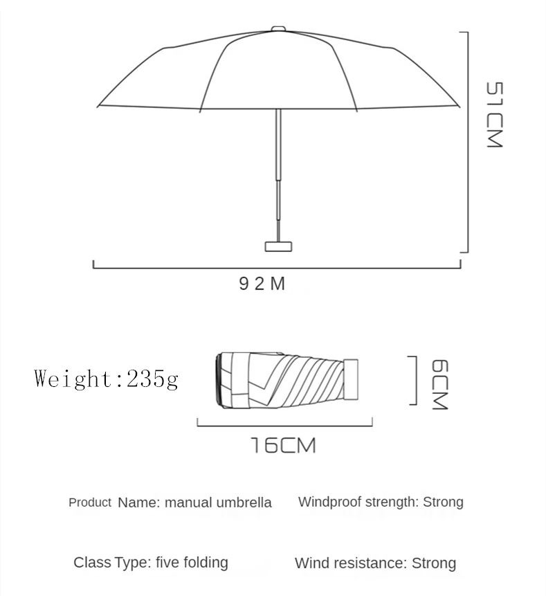 Мини-зонт с 8 ребрами ветрозащитный защитой от УФ-лучей складной зонт женский