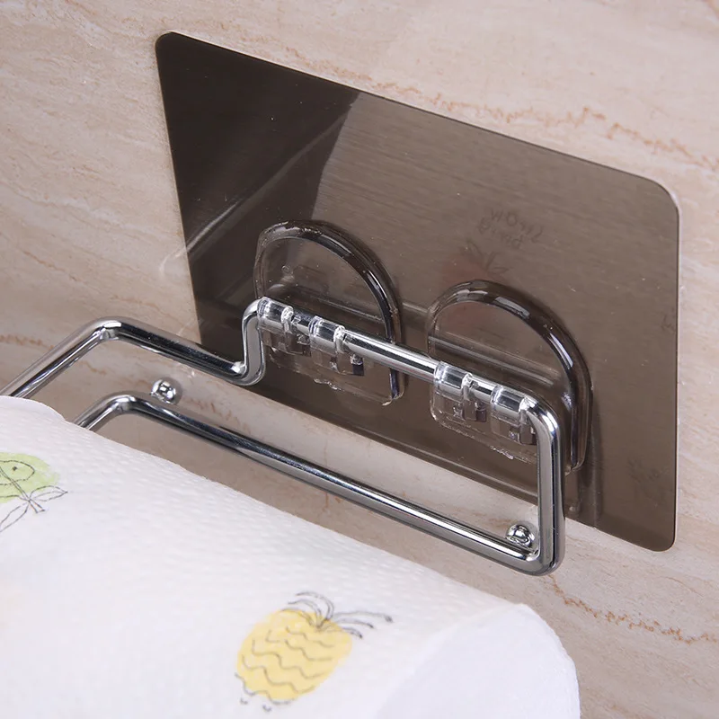 

Bathroom storage durable suction cup shelf roll paper storage rack towel bar bathroom kitchen toilet paper towel rack WF822215