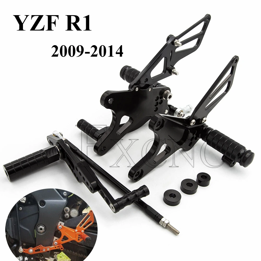 CNC Реверсивный GP Shift Rearset задний Набор для Yamaha YZF R1 2011 2012 2009 2014 регулируемая ножка Peg