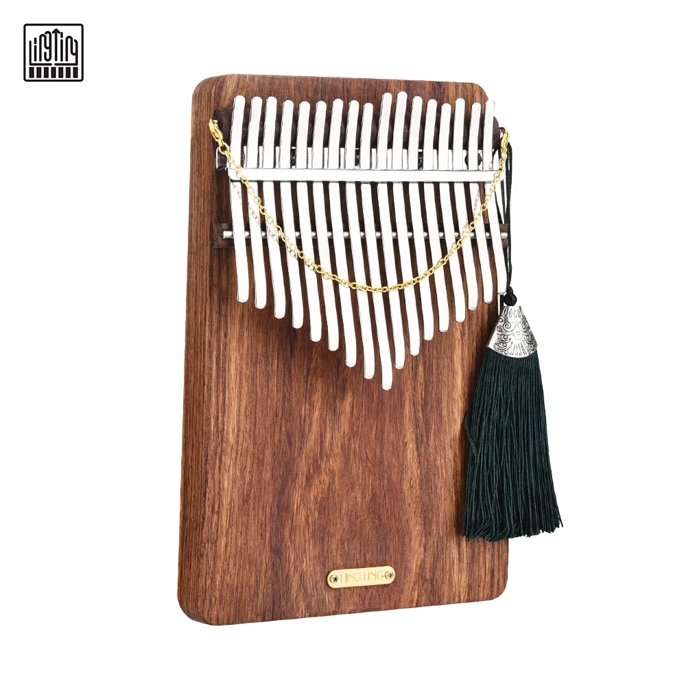 

LINGTING K17P 17-key Portable Thumb Piano Kalimba Mbira Sanza Solid Wood Material with Case Stickers Tuning Hammer Pickup