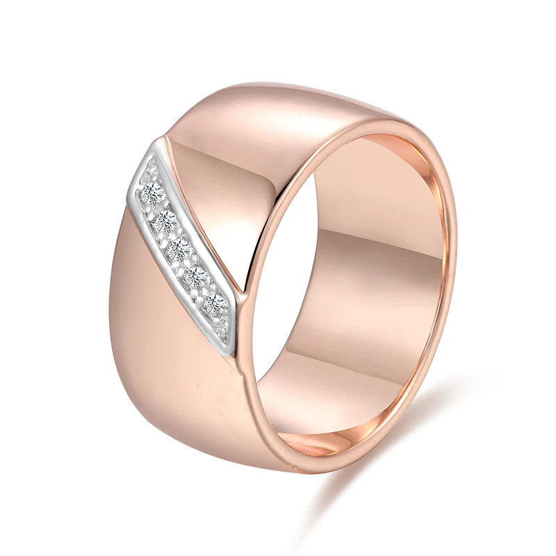 FJ 10 мм Женские Унисекс 585 розовое золото цвет белый кубический циркон круглые