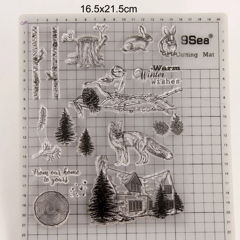 Зима дерево кролик прозрачные штампы Новинка 2019 Скрапбукинг резиновые