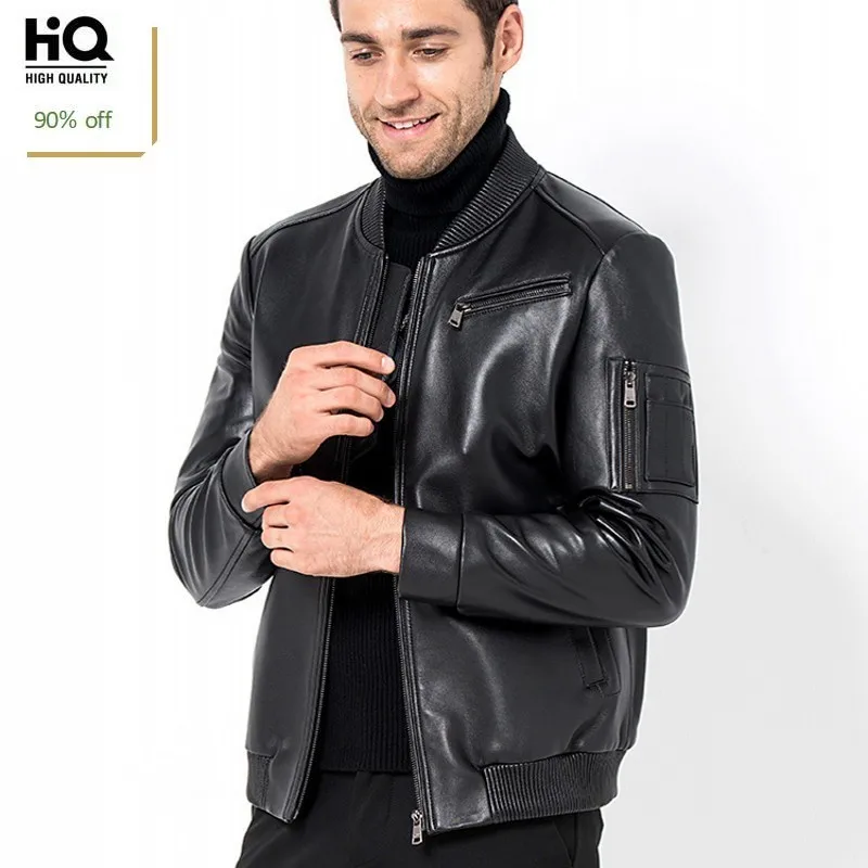 Новинка 2020 мужская куртка-бомбер из натуральной кожи ветровка для пилота пальто