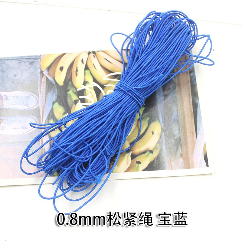 royal blue Эластичный растягивающийся шнур диаметром 0,8 мм, Диаметр 1,2 мм, цветной хлопковый обернутый резиновый шнур для бисероплетения, растягивающийся шнур для изготовления ювелирных изделий своими руками - Цвет: royal blue