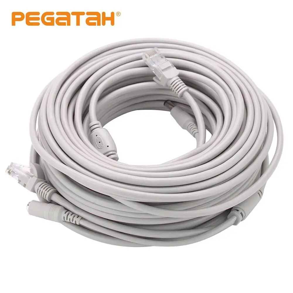 5M/10M/15M/20M/30M опционально серый CAT5/CAT 5e Ethernet кабель RJ45 и DC питания CCTV сетевой Lan для