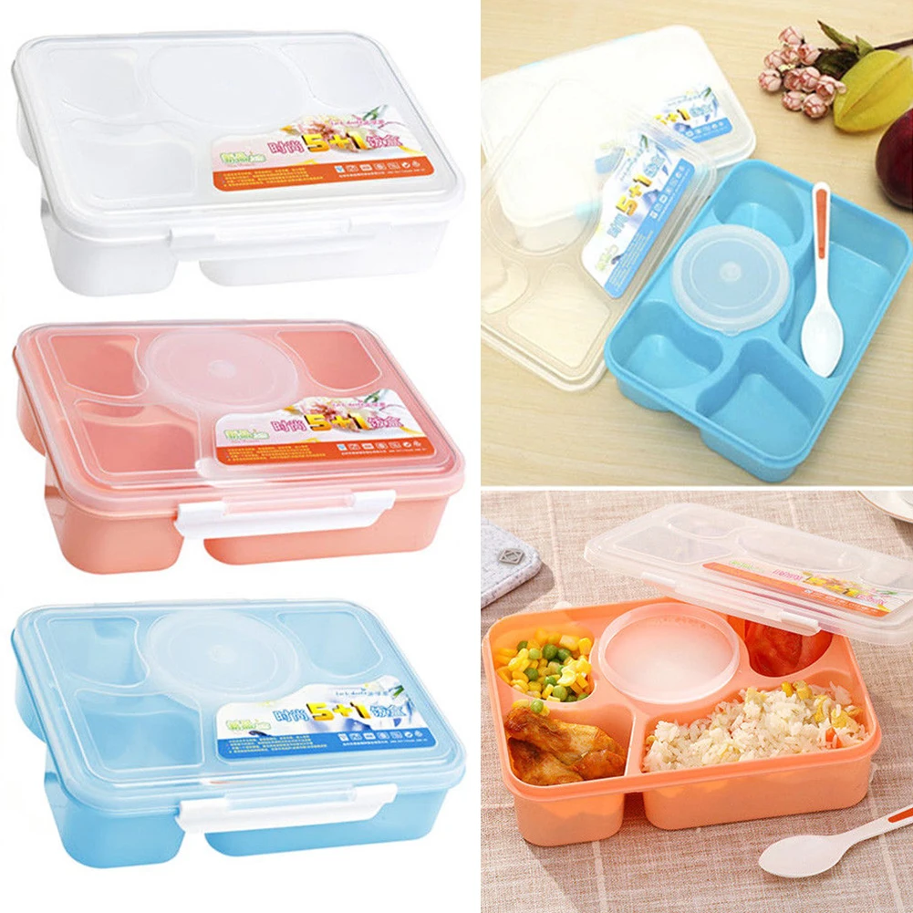 Коробка Hinmay Bento пластиковая коробка для ланча с 5 отделениями безопасная